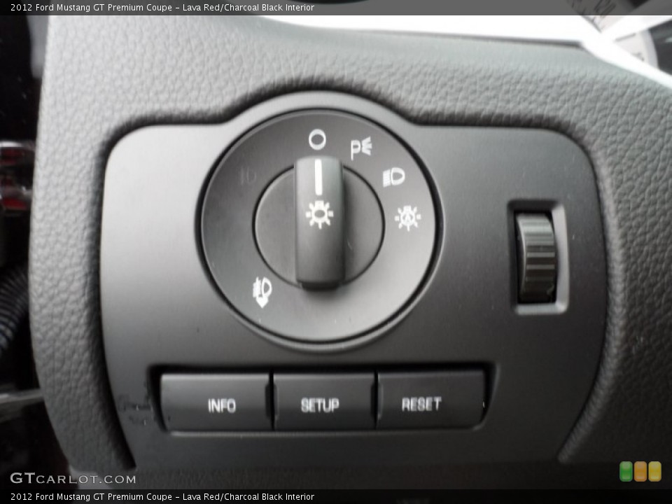 Lava Red/Charcoal Black Interior Controls for the 2012 Ford Mustang GT Premium Coupe #67805427