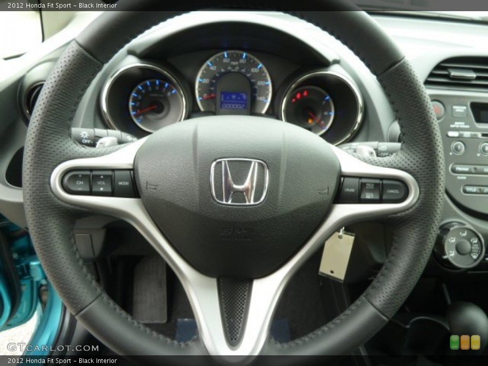 Black Interior Steering Wheel for the 2012 Honda Fit Sport #67808541