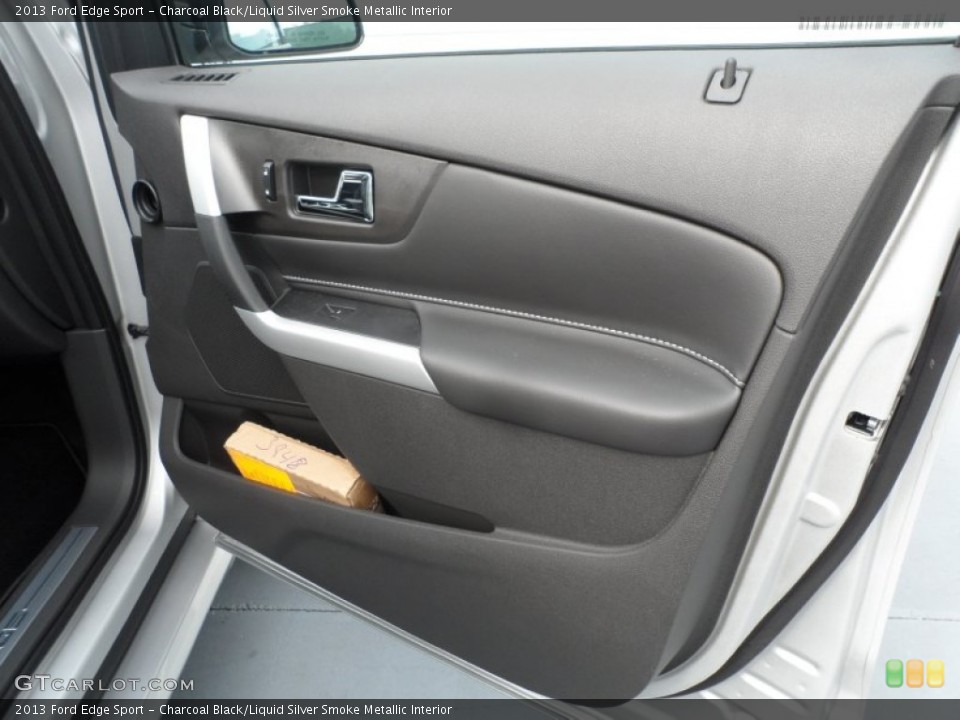Charcoal Black/Liquid Silver Smoke Metallic Interior Door Panel for the 2013 Ford Edge Sport #67811565