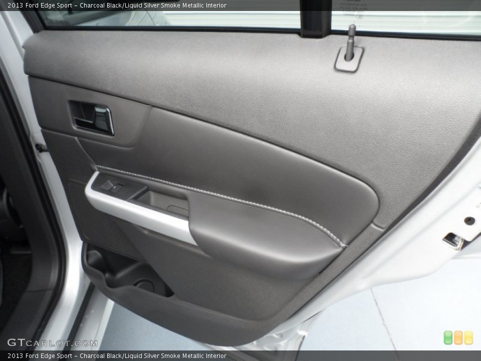 Charcoal Black/Liquid Silver Smoke Metallic Interior Door Panel for the 2013 Ford Edge Sport #67811595