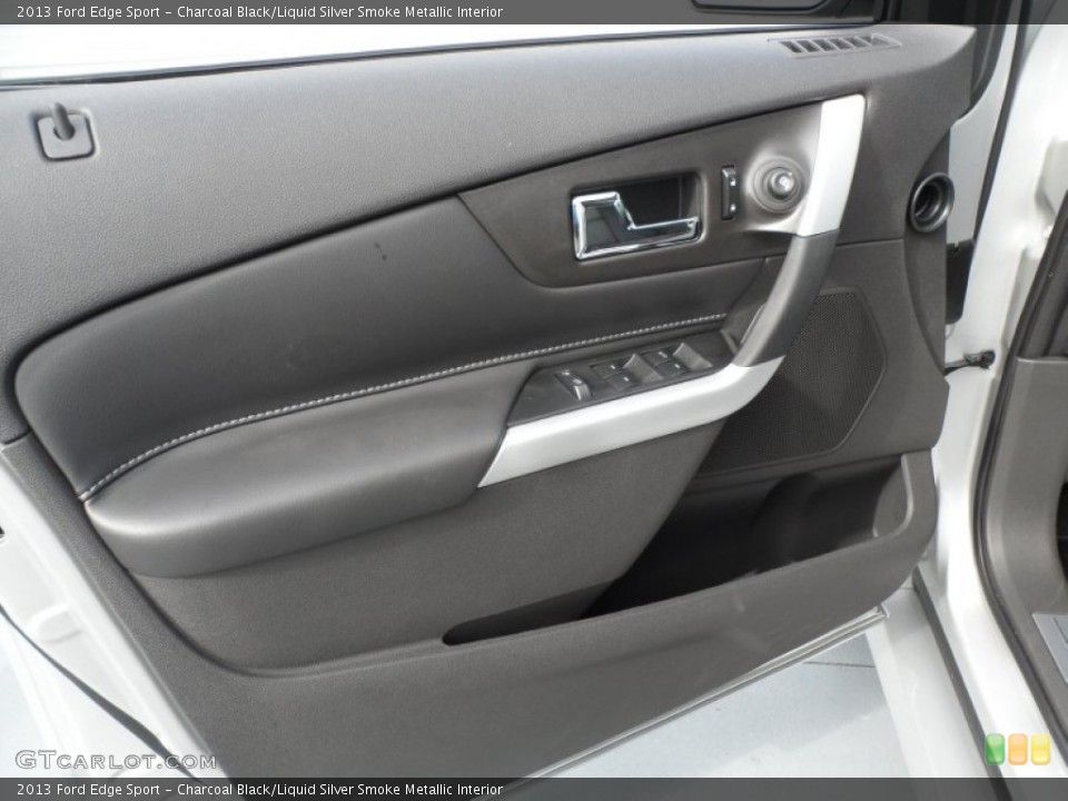 Charcoal Black/Liquid Silver Smoke Metallic Interior Door Panel for the 2013 Ford Edge Sport #67811631