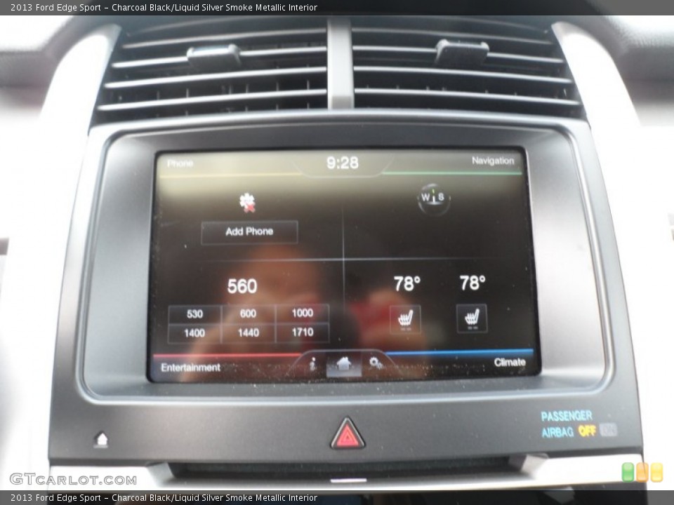 Charcoal Black/Liquid Silver Smoke Metallic Interior Controls for the 2013 Ford Edge Sport #67811670
