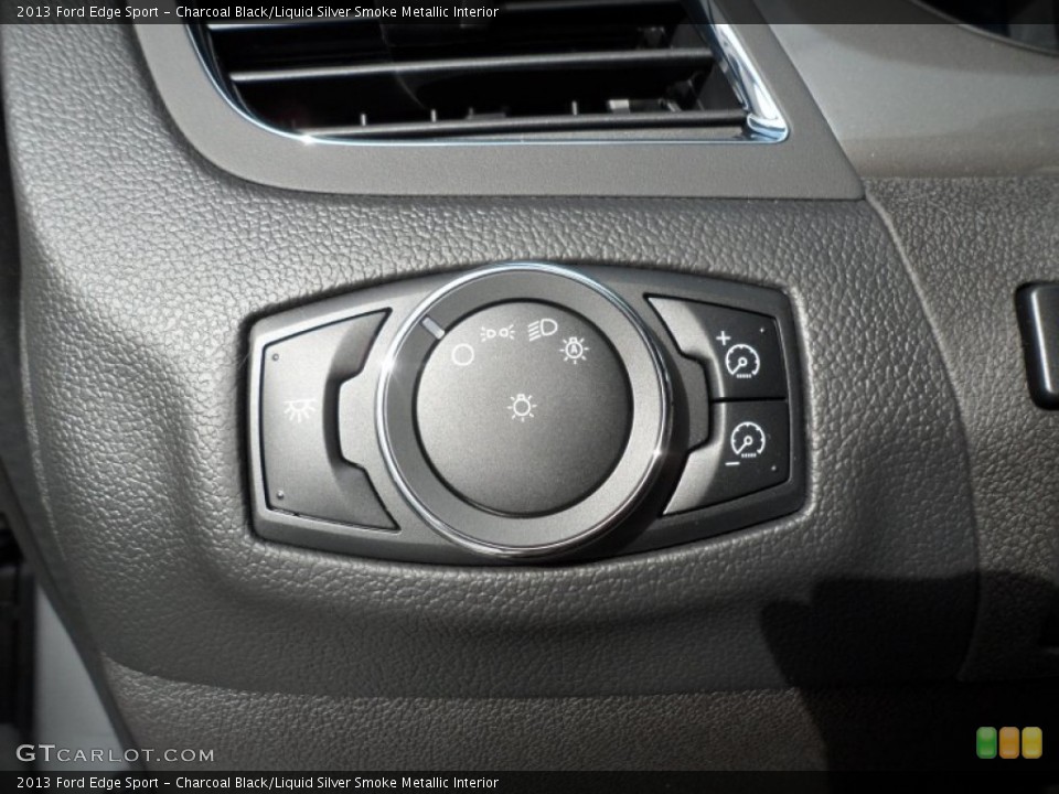 Charcoal Black/Liquid Silver Smoke Metallic Interior Controls for the 2013 Ford Edge Sport #67811706