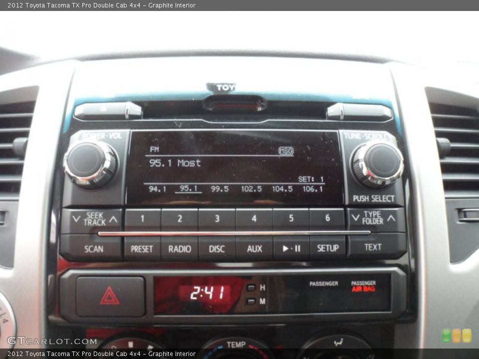 Graphite Interior Controls for the 2012 Toyota Tacoma TX Pro Double Cab 4x4 #67811994