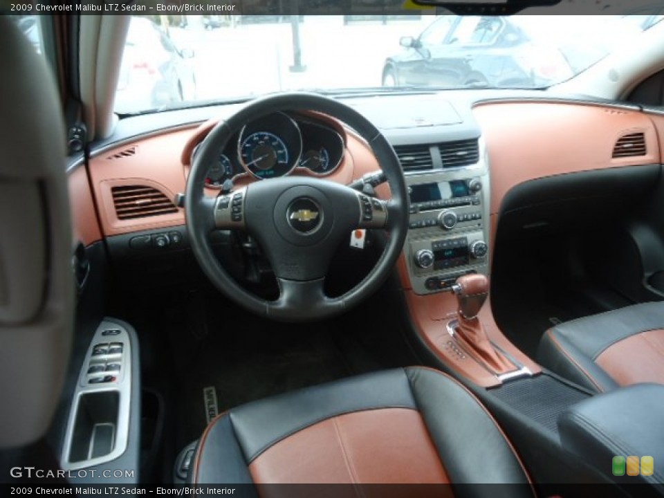 Ebony/Brick Interior Dashboard for the 2009 Chevrolet Malibu LTZ Sedan #67815900