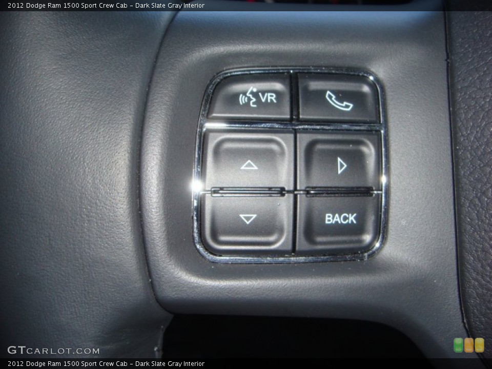 Dark Slate Gray Interior Controls for the 2012 Dodge Ram 1500 Sport Crew Cab #67823976