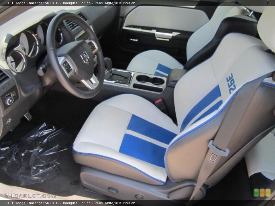 Pearl White/Blue Interior Photo for the 2011 Dodge Challenger SRT8 392 Inaugural Edition #67828497