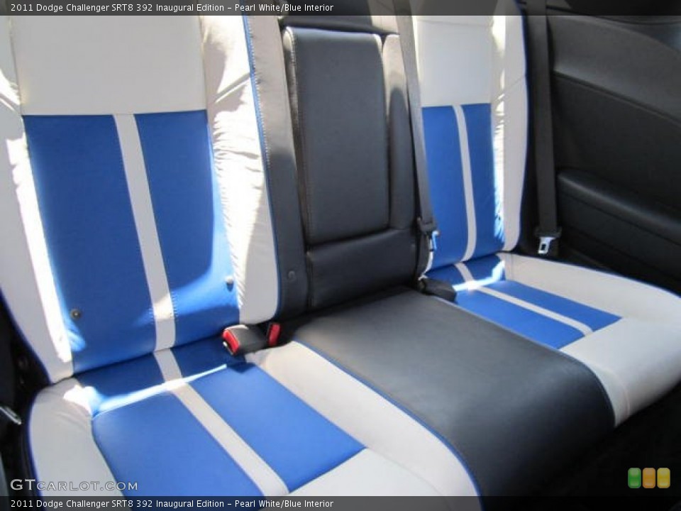 Pearl White/Blue Interior Rear Seat for the 2011 Dodge Challenger SRT8 392 Inaugural Edition #67828605