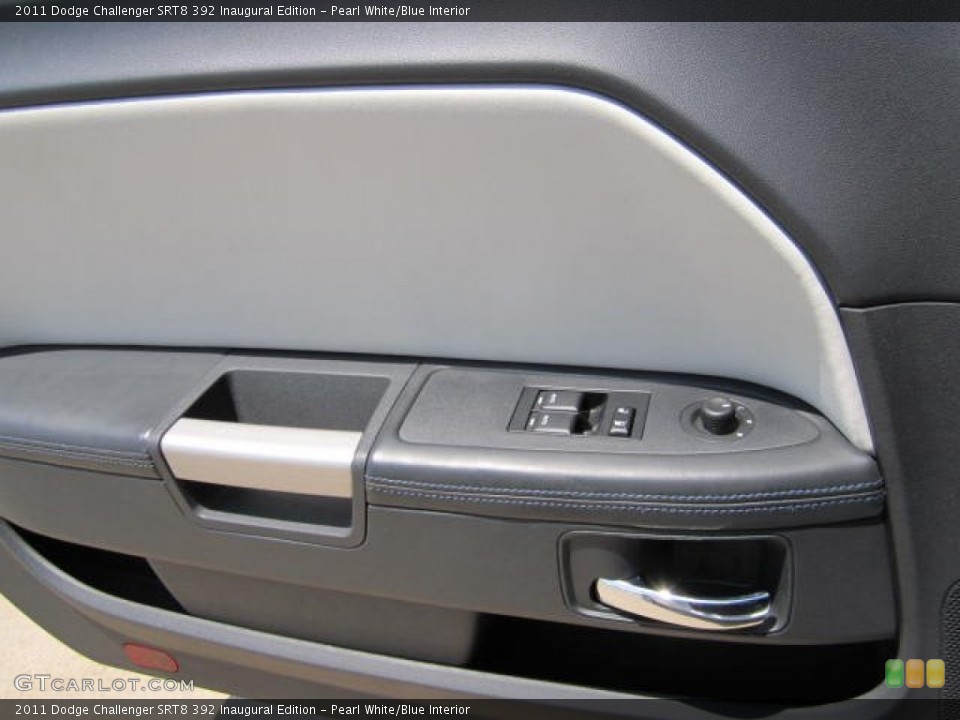 Pearl White/Blue Interior Door Panel for the 2011 Dodge Challenger SRT8 392 Inaugural Edition #67828620