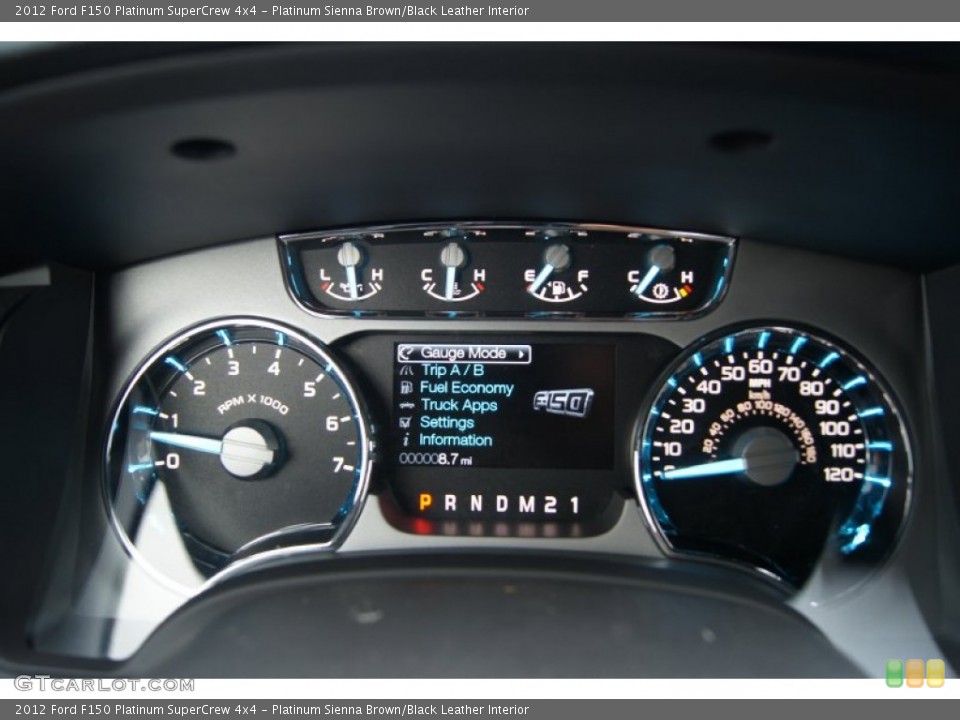 Platinum Sienna Brown/Black Leather Interior Gauges for the 2012 Ford F150 Platinum SuperCrew 4x4 #67831821