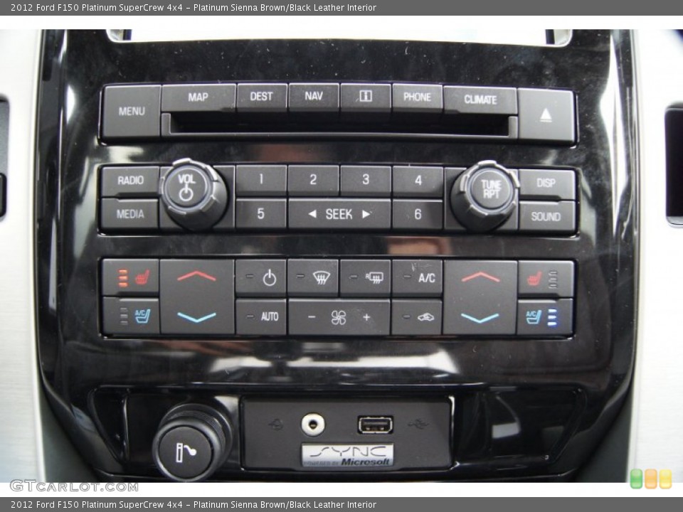 Platinum Sienna Brown/Black Leather Interior Controls for the 2012 Ford F150 Platinum SuperCrew 4x4 #67831874