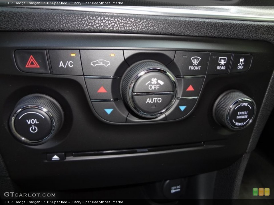 Black/Super Bee Stripes Interior Controls for the 2012 Dodge Charger SRT8 Super Bee #67832314