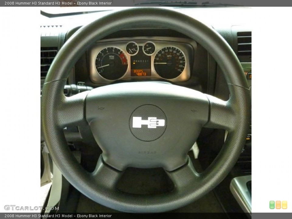 Ebony Black Interior Steering Wheel for the 2008 Hummer H3  #67836954