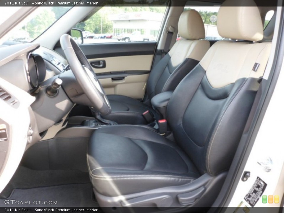 Sand/Black Premium Leather Interior Front Seat for the 2011 Kia Soul ! #67838734
