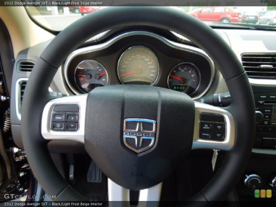 Black/Light Frost Beige Interior Steering Wheel for the 2012 Dodge Avenger SXT #67841247