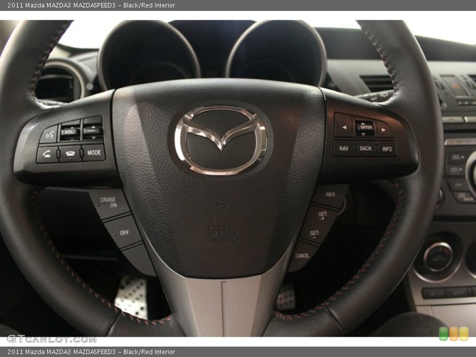 Black/Red Interior Steering Wheel for the 2011 Mazda MAZDA3 MAZDASPEED3 #67843220