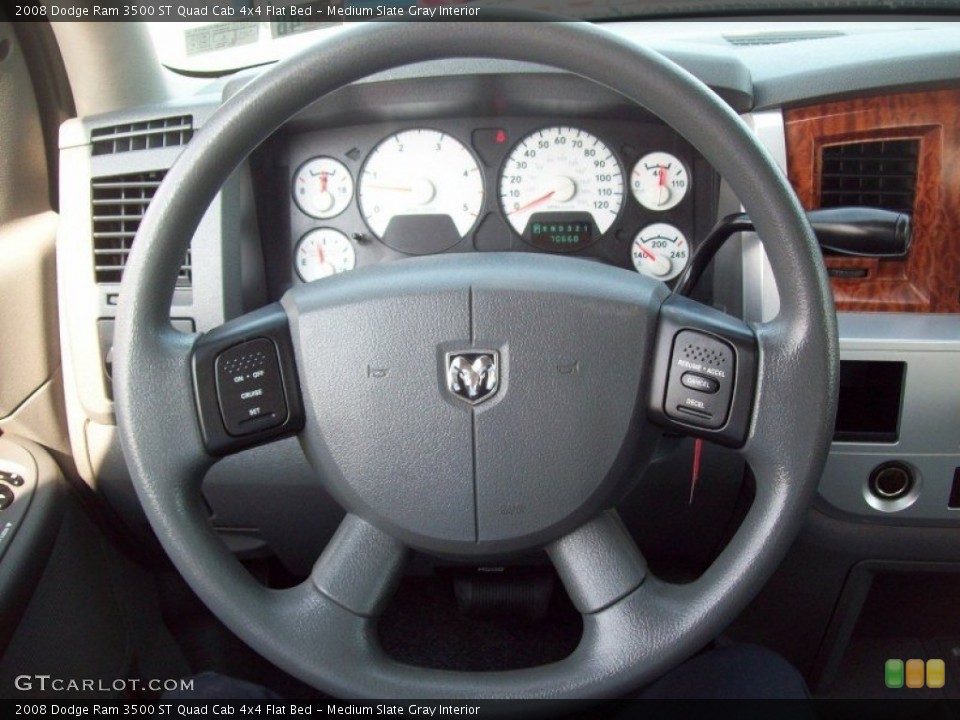 Medium Slate Gray Interior Steering Wheel for the 2008 Dodge Ram 3500 ST Quad Cab 4x4 Flat Bed #67859731