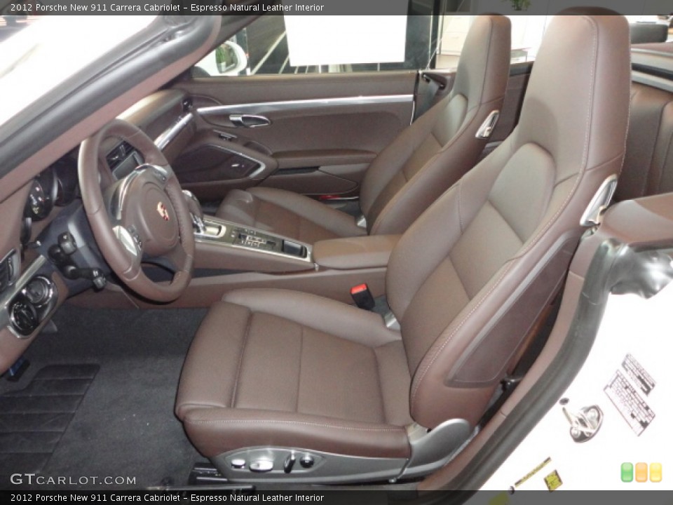 Espresso Natural Leather Interior Prime Interior for the 2012 Porsche New 911 Carrera Cabriolet #67870504