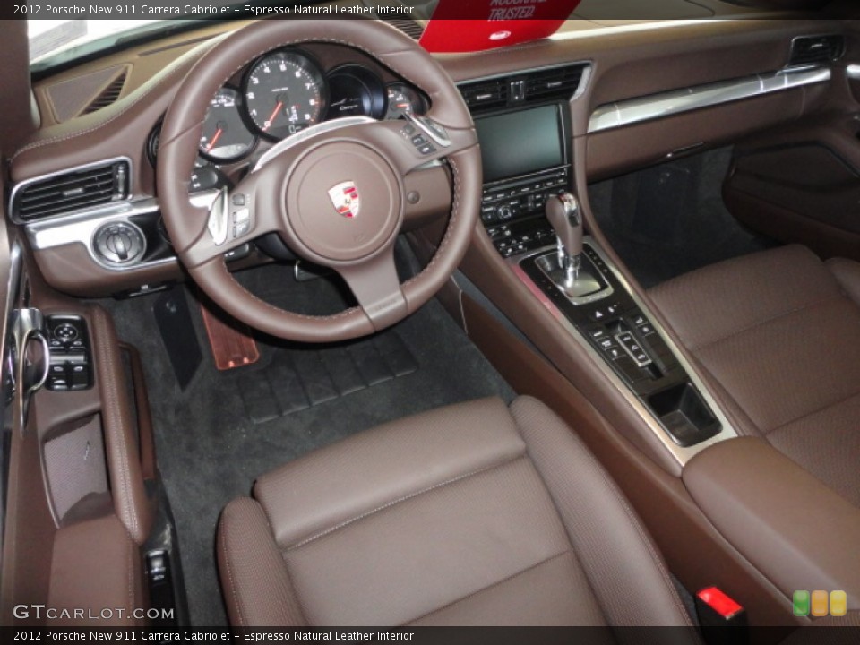 Espresso Natural Leather Interior Photo for the 2012 Porsche New 911 Carrera Cabriolet #67870519