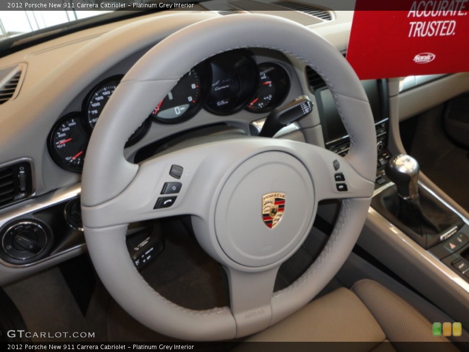 Platinum Grey Interior Steering Wheel for the 2012 Porsche New 911 Carrera Cabriolet #67870648