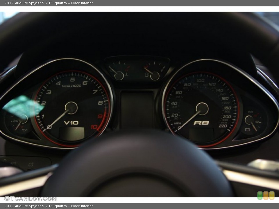 Black Interior Gauges for the 2012 Audi R8 Spyder 5.2 FSI quattro #67871581