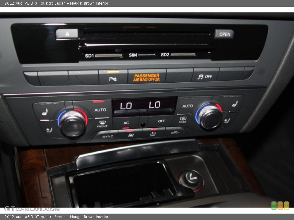 Nougat Brown Interior Controls for the 2012 Audi A6 3.0T quattro Sedan #67871878