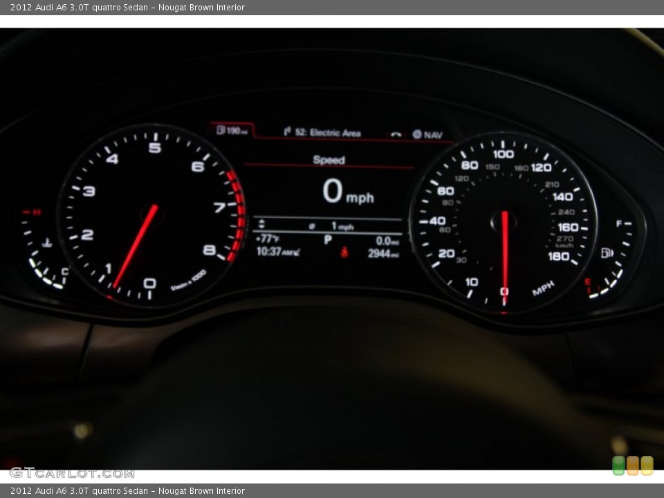 Nougat Brown Interior Gauges for the 2012 Audi A6 3.0T quattro Sedan #67872115