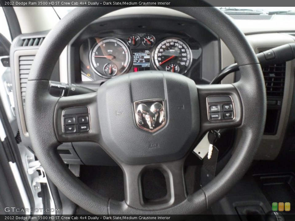 Dark Slate/Medium Graystone Interior Steering Wheel for the 2012 Dodge Ram 3500 HD ST Crew Cab 4x4 Dually #67873741