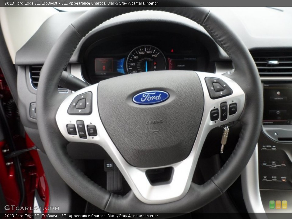 SEL Appearance Charcoal Black/Gray Alcantara Interior Steering Wheel for the 2013 Ford Edge SEL EcoBoost #67878274