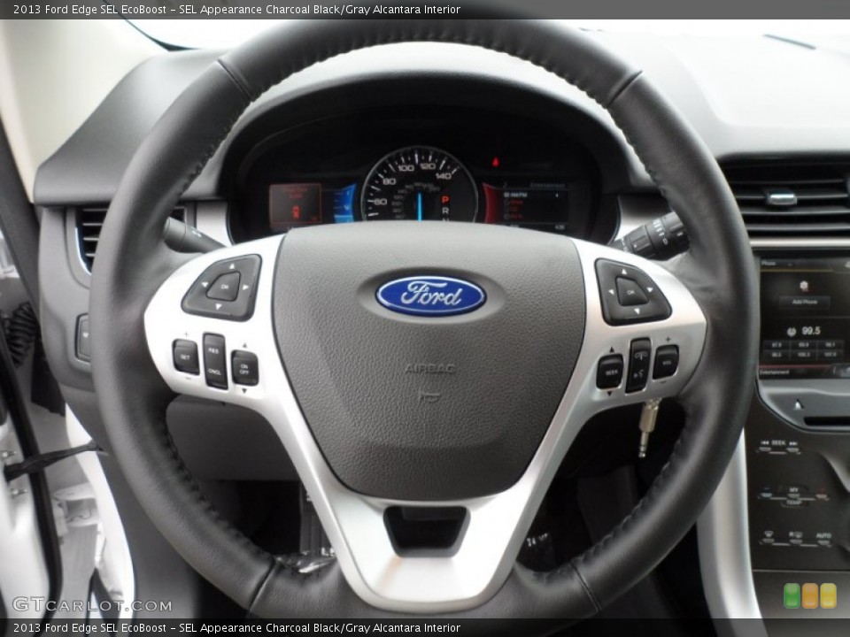 SEL Appearance Charcoal Black/Gray Alcantara Interior Steering Wheel for the 2013 Ford Edge SEL EcoBoost #67878817