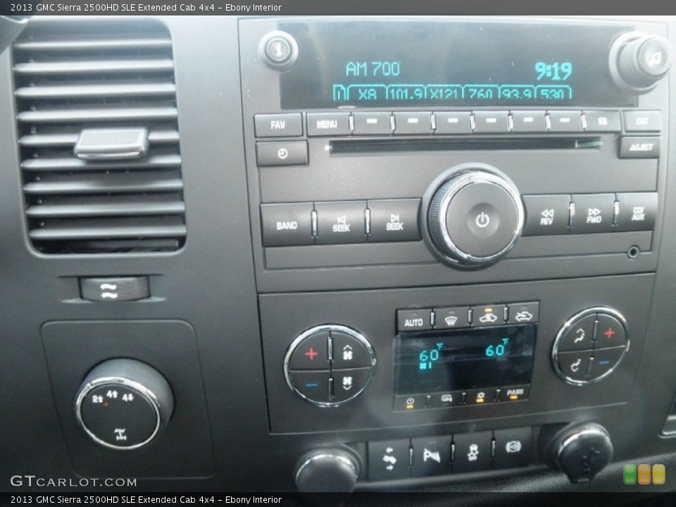 Ebony Interior Controls for the 2013 GMC Sierra 2500HD SLE Extended Cab 4x4 #67882324