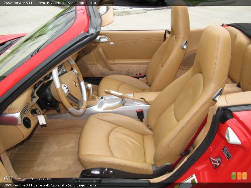 Sand Beige Interior Prime Interior for the 2008 Porsche 911 Carrera 4S Cabriolet #67893268