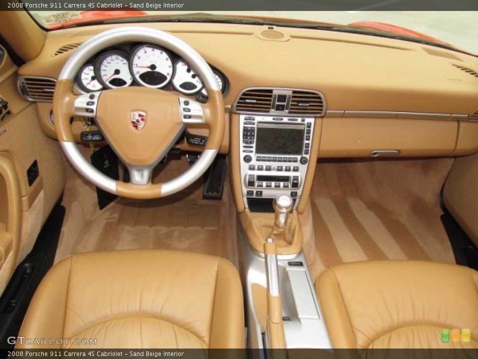 Sand Beige Interior Dashboard for the 2008 Porsche 911 Carrera 4S Cabriolet #67893275