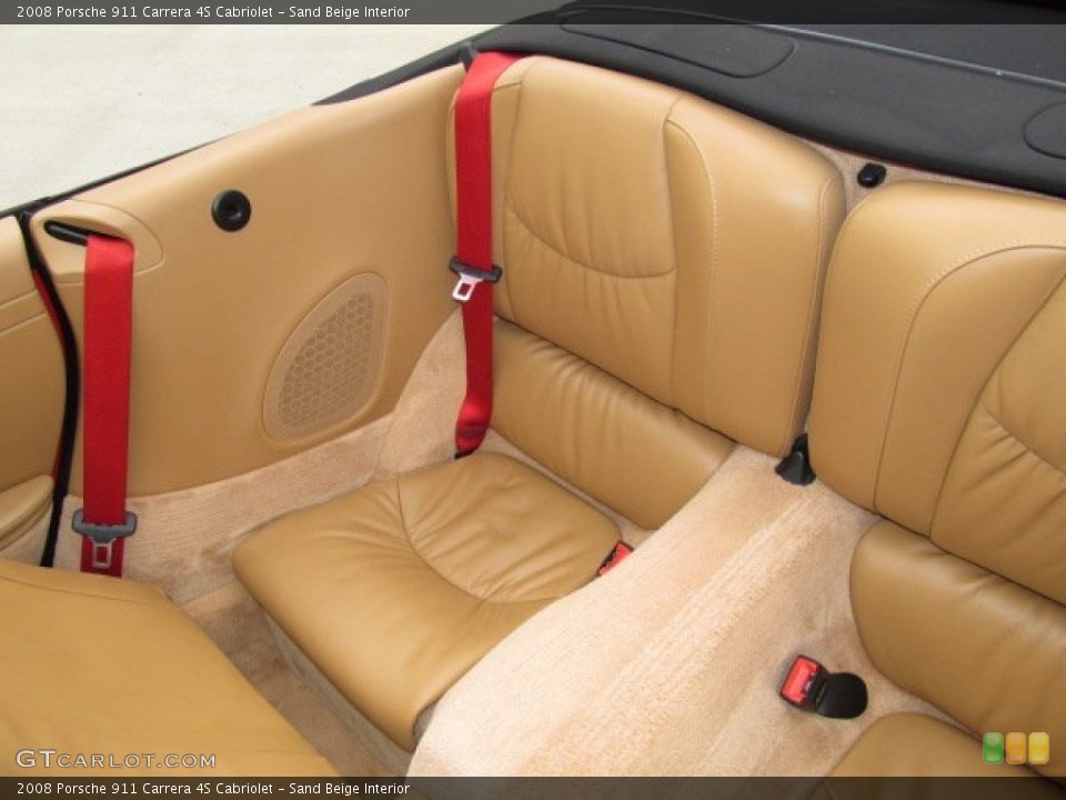 Sand Beige Interior Rear Seat for the 2008 Porsche 911 Carrera 4S Cabriolet #67893278