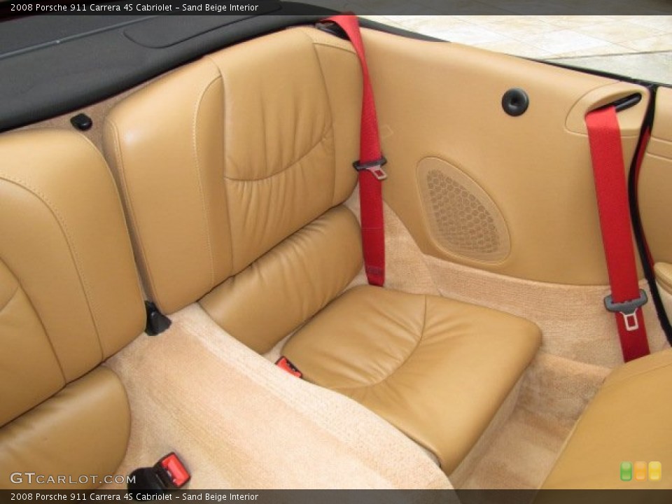 Sand Beige Interior Rear Seat for the 2008 Porsche 911 Carrera 4S Cabriolet #67893344