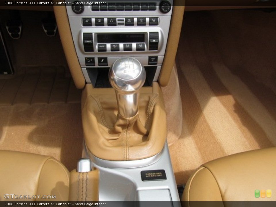 Sand Beige Interior Transmission for the 2008 Porsche 911 Carrera 4S Cabriolet #67893416