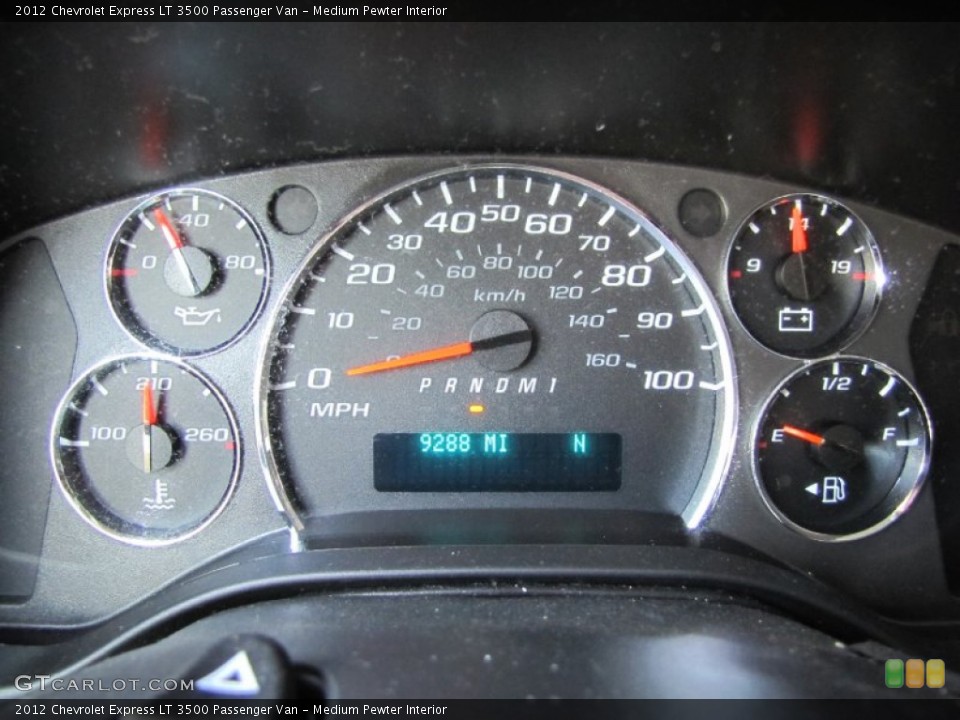 Medium Pewter Interior Gauges for the 2012 Chevrolet Express LT 3500 Passenger Van #67907990