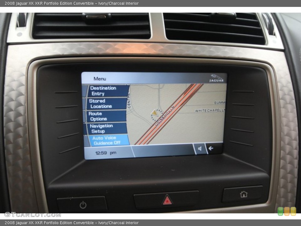 Ivory/Charcoal Interior Navigation for the 2008 Jaguar XK XKR Portfolio Edition Convertible #67921400