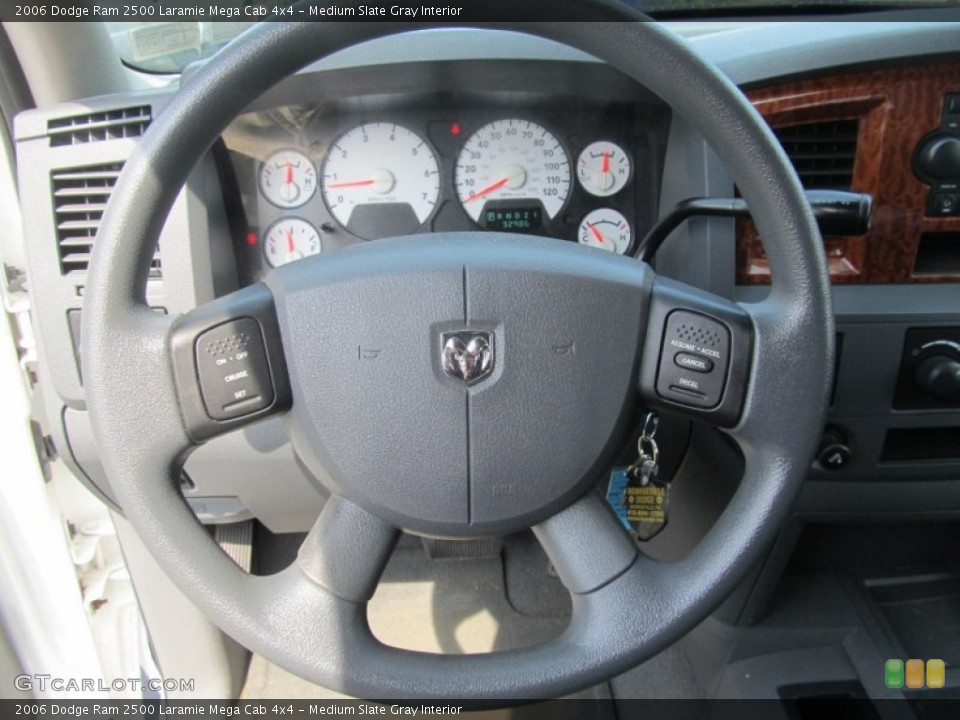 Medium Slate Gray Interior Steering Wheel for the 2006 Dodge Ram 2500 Laramie Mega Cab 4x4 #67926113
