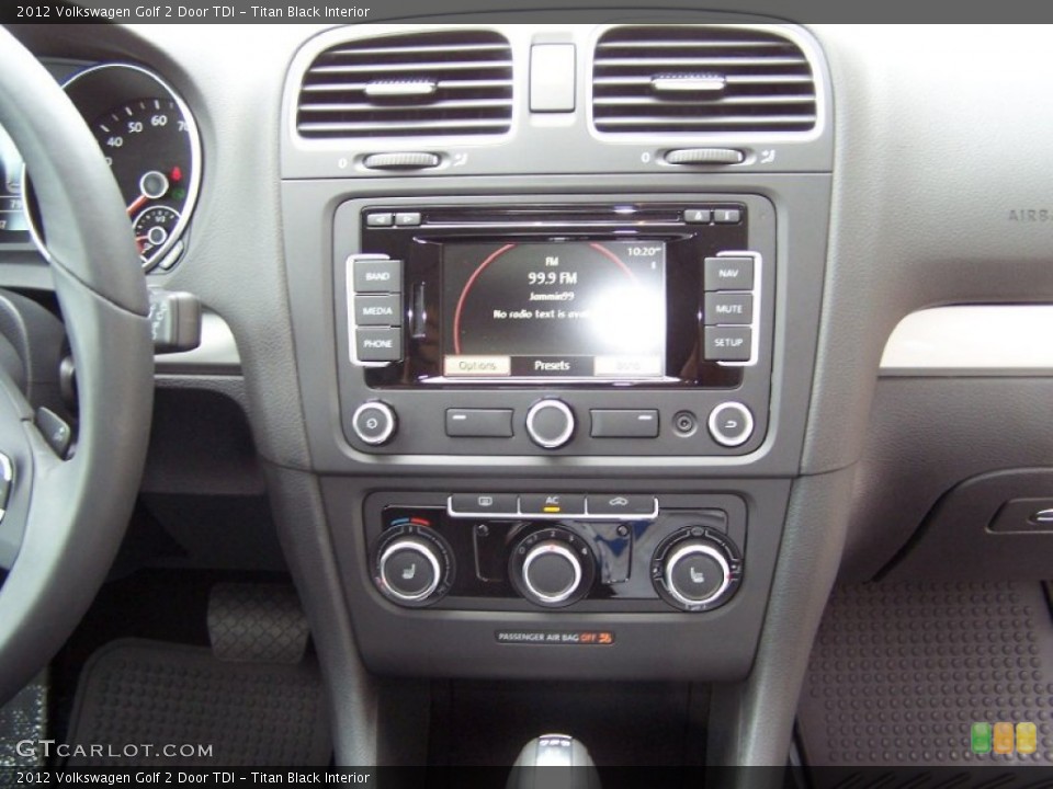 Titan Black Interior Controls for the 2012 Volkswagen Golf 2 Door TDI #67926434