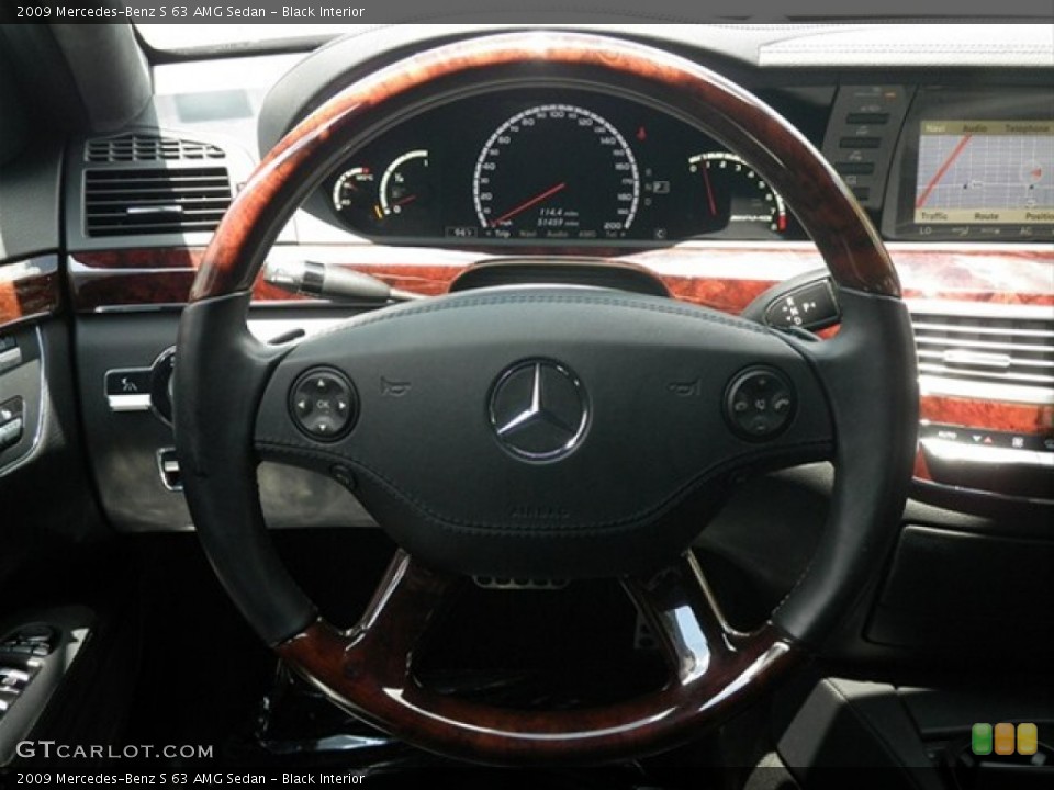 Black Interior Steering Wheel for the 2009 Mercedes-Benz S 63 AMG Sedan #67929704
