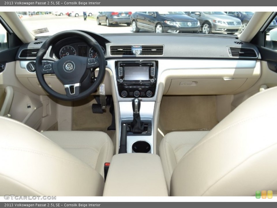 Cornsilk Beige Interior Dashboard for the 2013 Volkswagen Passat 2.5L SE #67931102