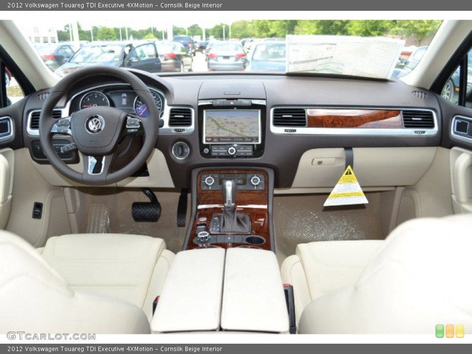 Cornsilk Beige Interior Dashboard for the 2012 Volkswagen Touareg TDI Executive 4XMotion #67932134