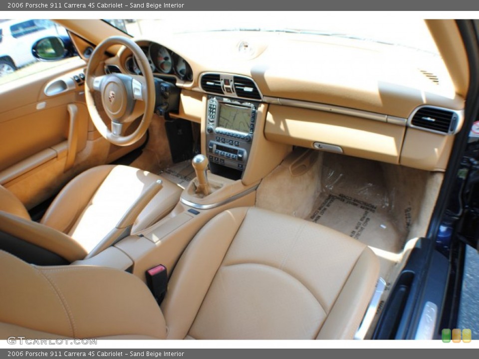 Sand Beige Interior Dashboard for the 2006 Porsche 911 Carrera 4S Cabriolet #67939307