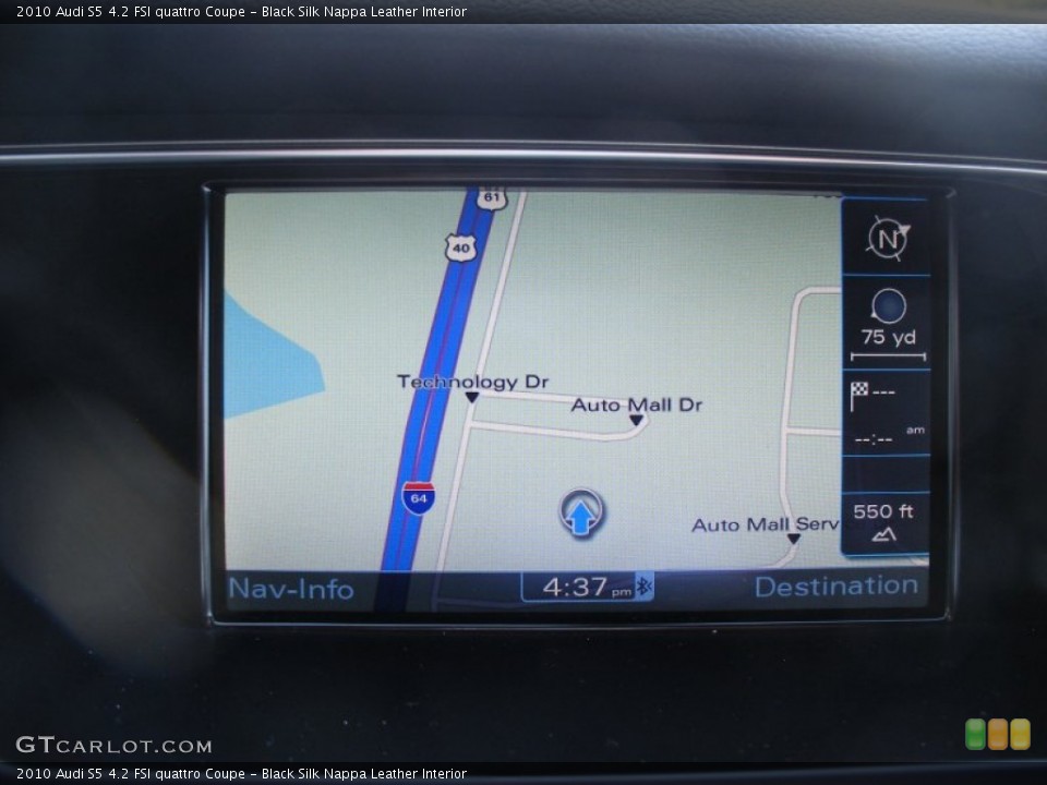 Black Silk Nappa Leather Interior Navigation for the 2010 Audi S5 4.2 FSI quattro Coupe #67940030