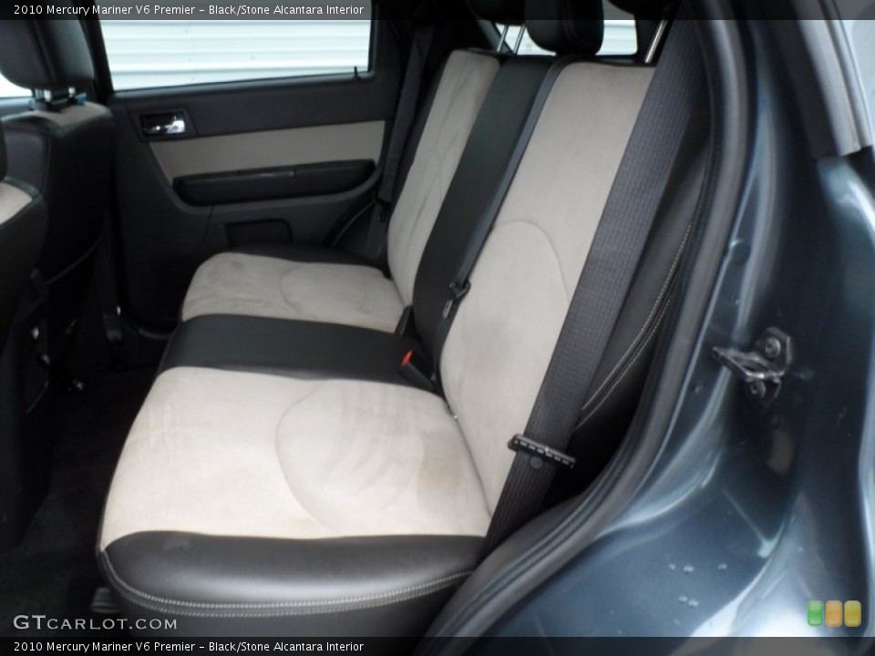 Black/Stone Alcantara Interior Rear Seat for the 2010 Mercury Mariner V6 Premier #67944822