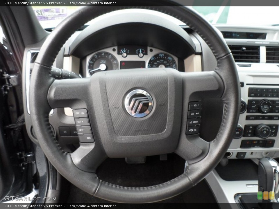 Black/Stone Alcantara Interior Steering Wheel for the 2010 Mercury Mariner V6 Premier #67944920