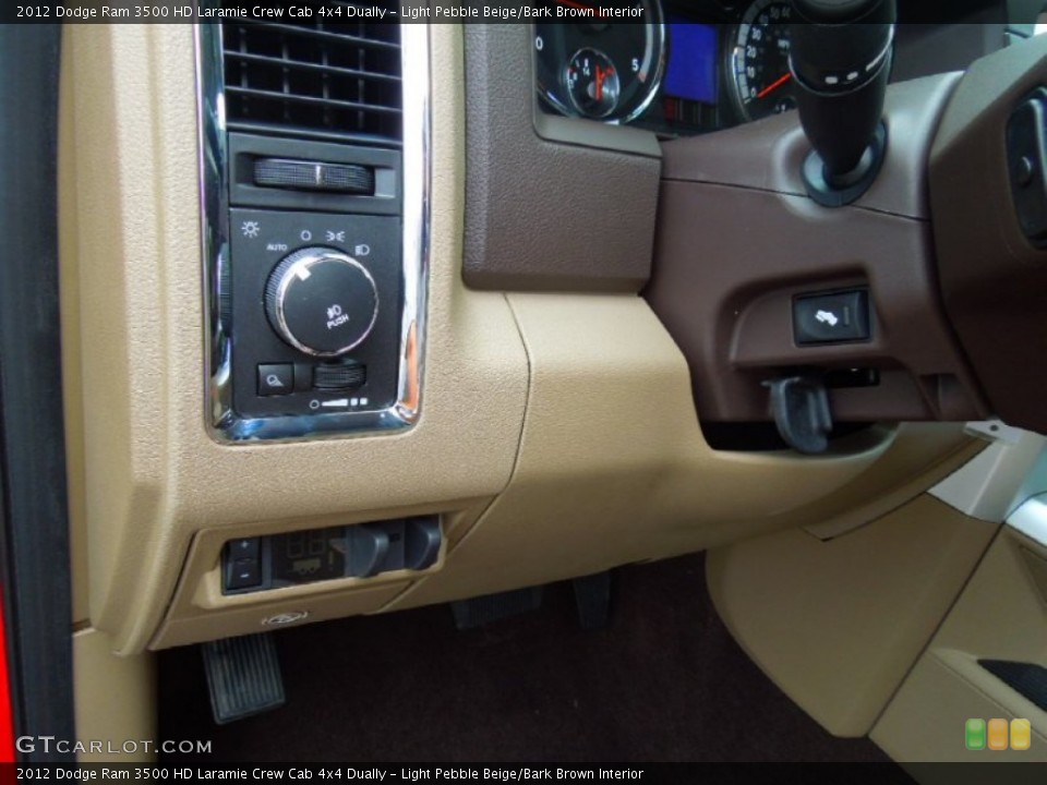 Light Pebble Beige/Bark Brown Interior Controls for the 2012 Dodge Ram 3500 HD Laramie Crew Cab 4x4 Dually #67947779