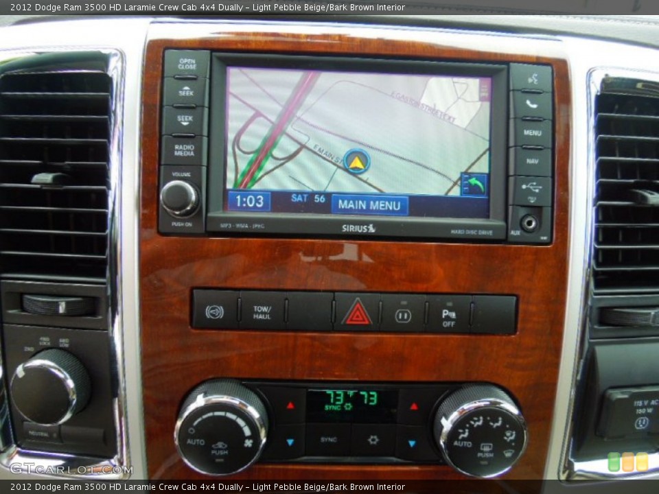Light Pebble Beige/Bark Brown Interior Navigation for the 2012 Dodge Ram 3500 HD Laramie Crew Cab 4x4 Dually #67947806