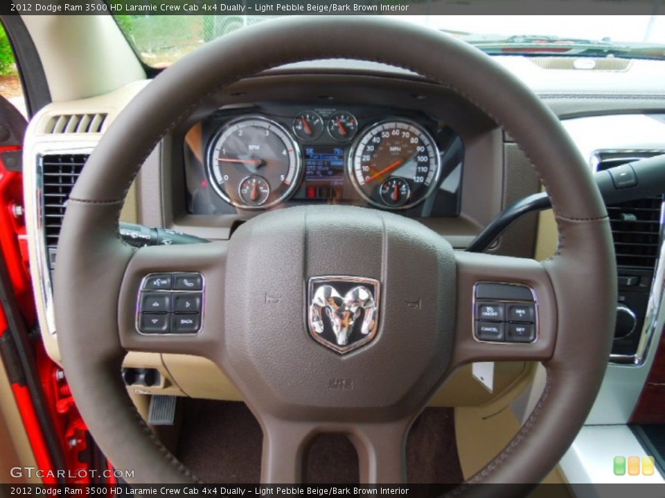 Light Pebble Beige/Bark Brown Interior Steering Wheel for the 2012 Dodge Ram 3500 HD Laramie Crew Cab 4x4 Dually #67947824